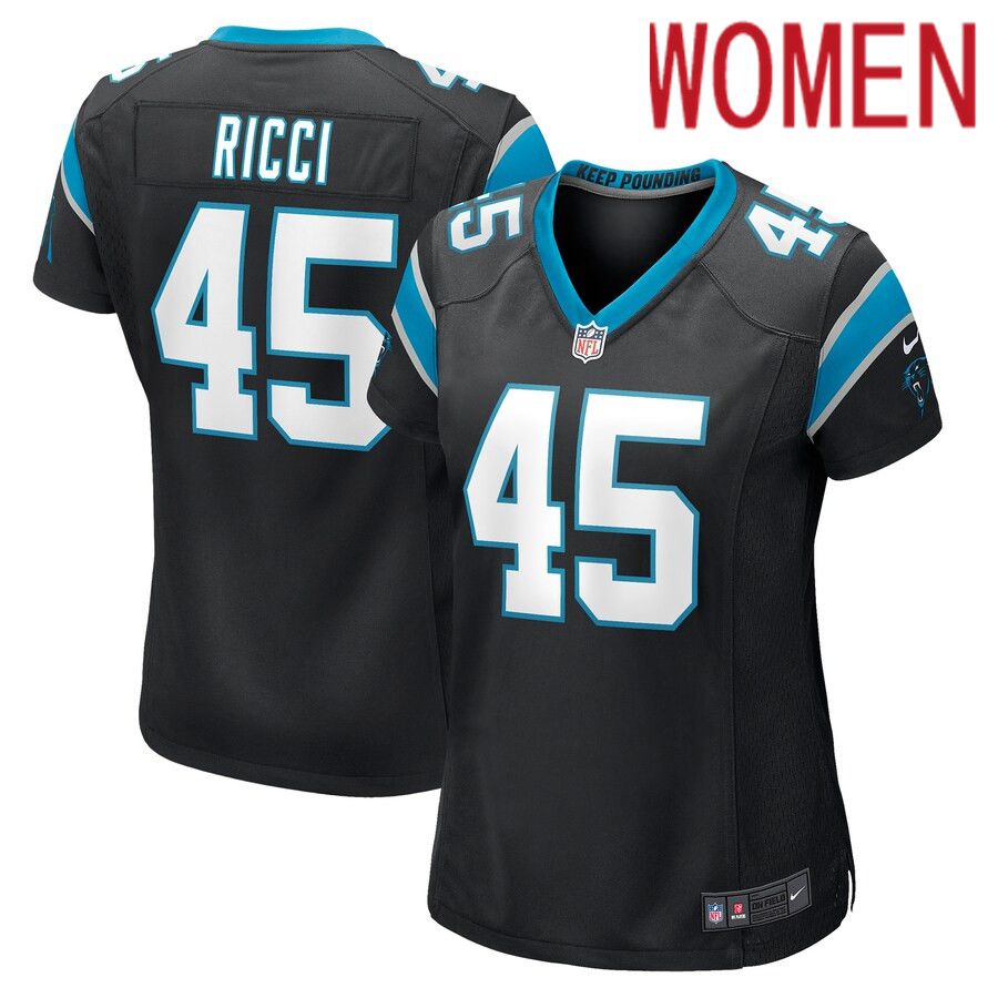 Women Carolina Panthers #45 Giovanni Ricci Nike Black Player Game NFL Jersey